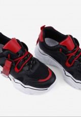 Sneakersy czarno czerwone Lydie