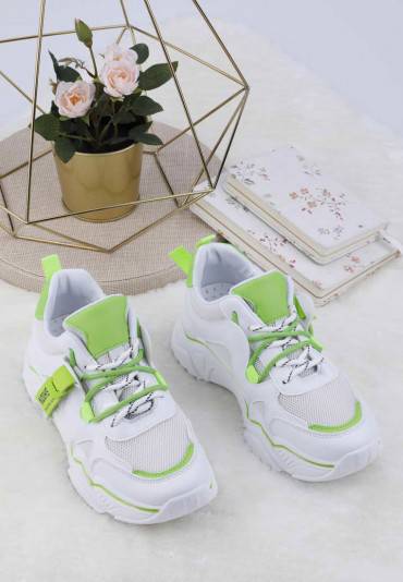 Sneakersy biało zielone 5 Lydie