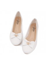 Balerinki buty komunijne białe 2 Duchamps