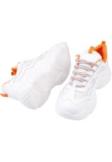Sneakersy buty sportowe biało pomarańczowe Ovidio