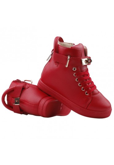 Sneakersy dziewczęce botki czerwone 2 Nara