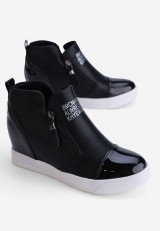 Sneakersy na koturnie czarne 1 Pauline Sneakersy na koturnie czarne 1 Pauline