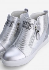 Sneakersy szare na koturnie 8 Pauline Sneakersy szare na koturnie 8 Pauline